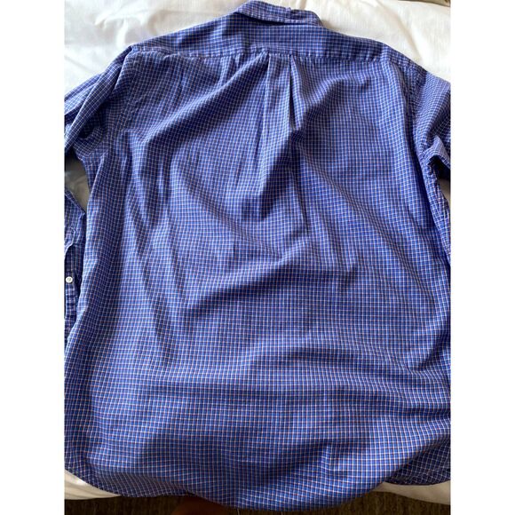VTG Ralph Lauren Shirt Mens L Classic Fit Button down Long Sleeve Blue Plaid - Picture 9 of 11